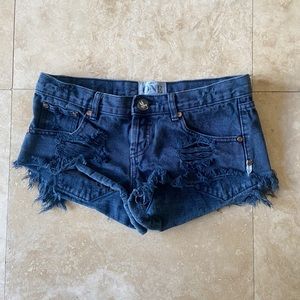 One Teaspoon distressed bonitas jean shorts